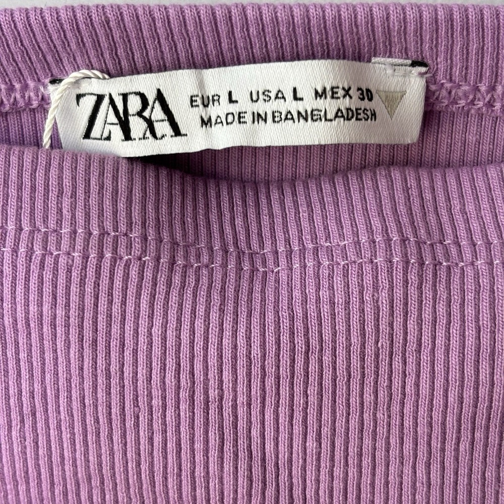 Zara Tube Top Tank Large Cami Ribbed Dainty Purple Festival Fairy Boho Coquette - Picture 6 of 9